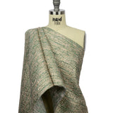 Metallic Gold, Seaglass and Pale Pink Crosshatched Lines Luxury Brocade