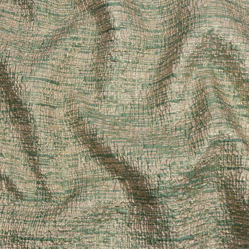 Metallic Gold, Seaglass and Pale Pink Crosshatched Lines Luxury Brocade