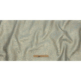 Metallic Gold, Pale Blue and Beige Crosshatched Lines Luxury Brocade