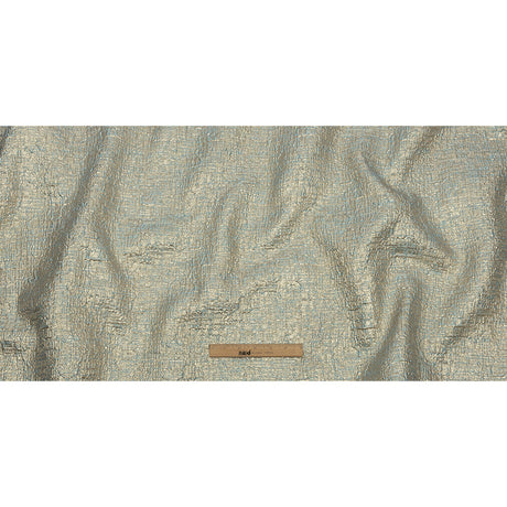 Metallic Gold, Pale Blue and Beige Crosshatched Lines Luxury Brocade