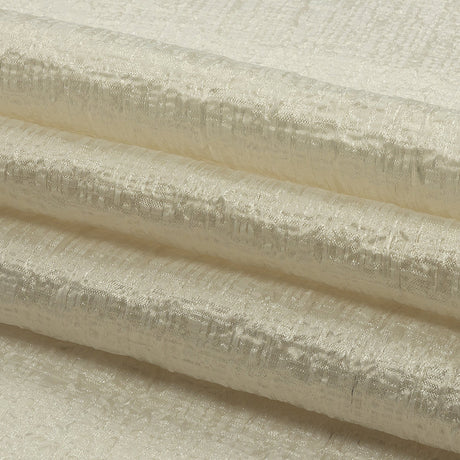 Metallic Ivory Crosshatched Lines Luxury Brocade