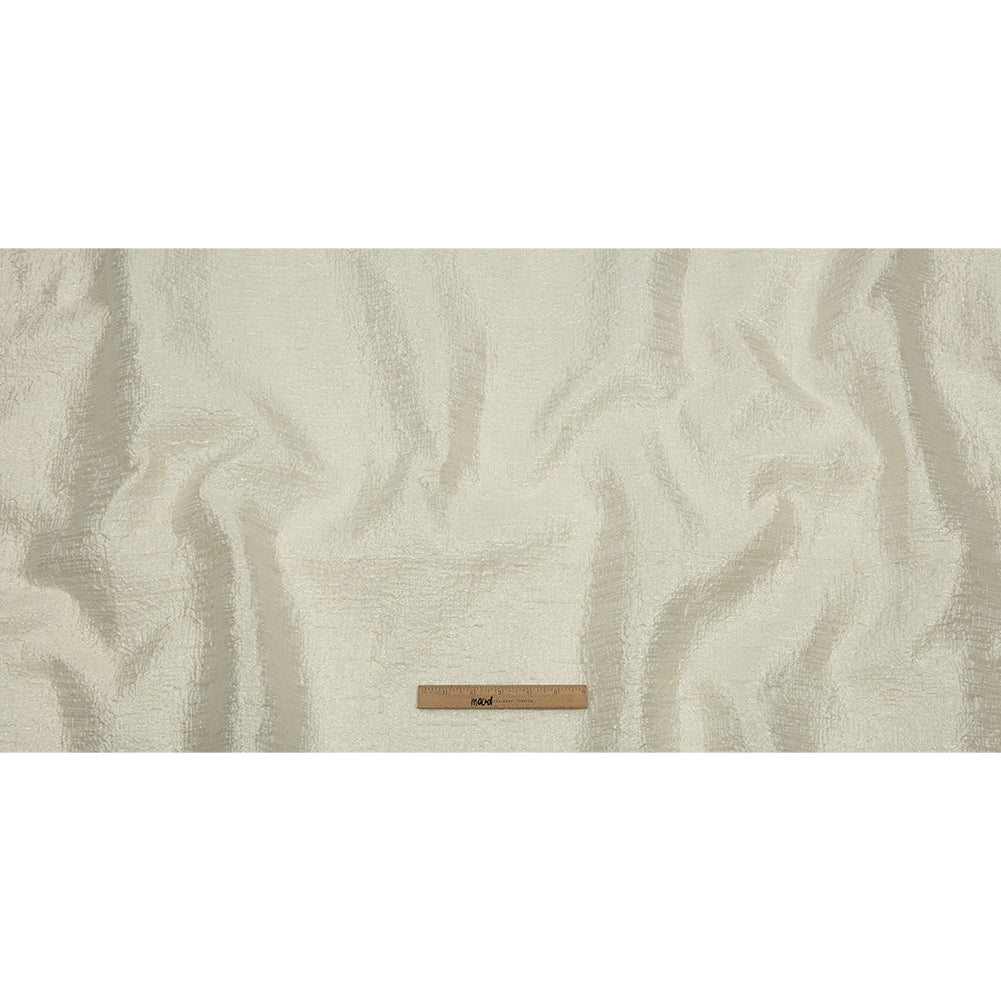 Metallic Ivory Crosshatched Lines Luxury Brocade