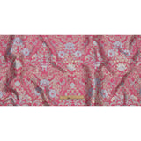 Pink, Pale Blue and Silver Floral Damask Metallic Luxury Brocade