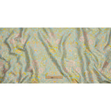 Baby Blue, Light Pink and Yellow Floral Damask Metallic Luxury Brocade