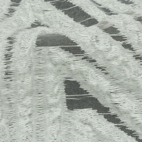 Metallic White Overlapped Nested Triangles Luxury Burnout Brocade
