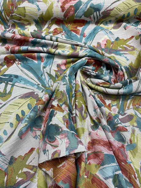 Tropical Heat Jacquard Fabric - Multi Floral Pattern, 58" Width (1 Yard)
