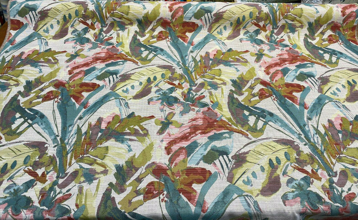 Tropical Heat Jacquard Fabric - Multi Floral Pattern, 58" Width (1 Yard)