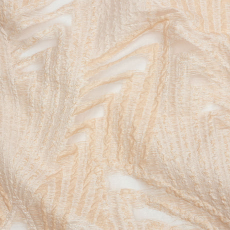 Metallic White and Peach Overlapped Nested Triangles Luxury Burnout Brocade