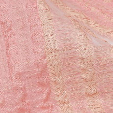 Metallic Pink and Peach Overlapped Nested Triangles Luxury Burnout Brocade