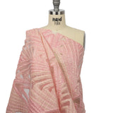 Metallic Pink and Peach Overlapped Nested Triangles Luxury Burnout Brocade