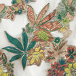 Metallic Forest, Coral and Lemon Floral Luxury Burnout Brocade