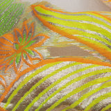 Metallic Neon Pink, Orange and Lime Floral Luxury Burnout Brocade