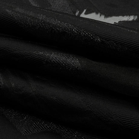 Metallic Black Painterly Geometrics Luxury Burnout Brocade