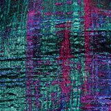 Metallic Teal, Royal and Magenta Distressed Plaid Luxury Brocade