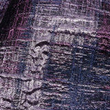 Metallic Orchid, Plum and Navy Distressed Plaid Luxury Brocade