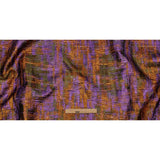 Metallic Olive, Purple and Pumpkin Distressed Plaid Luxury Brocade