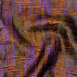 Metallic Olive, Purple and Pumpkin Distressed Plaid Luxury Brocade