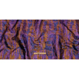 Metallic Blue, Purple and Orange Distressed Plaid Luxury Brocade