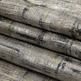Metallic Rose Gold, Navy and Olive Crosshatching Luxury Brocade
