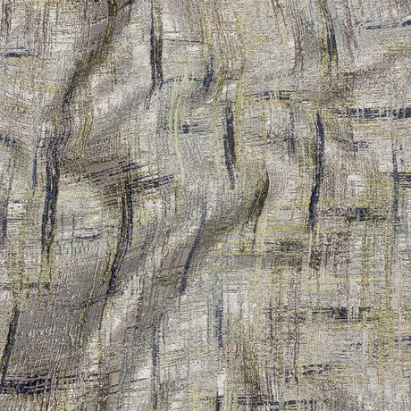 Metallic Rose Gold, Navy and Olive Crosshatching Luxury Brocade