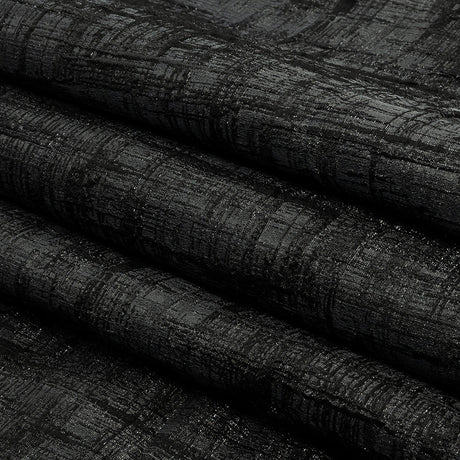 Metallic Black and Charcoal Crosshatching Luxury Brocade