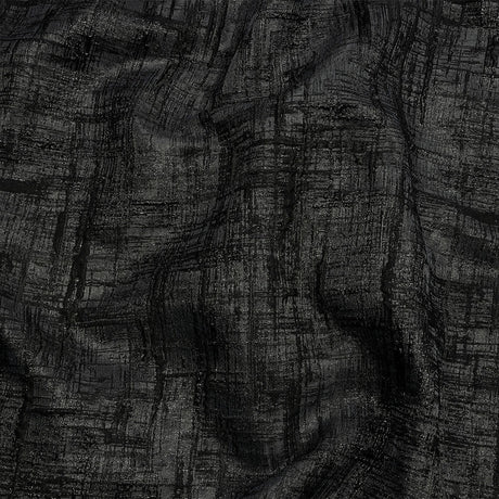 Metallic Black and Charcoal Crosshatching Luxury Brocade