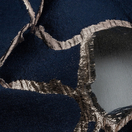 Metallic Rose Gold and Navy Abstract Luxury Burnout Brocade