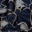 Metallic Rose Gold and Navy Abstract Luxury Burnout Brocade