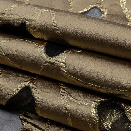 Metallic Gold and Taupe Abstract Luxury Burnout Brocade