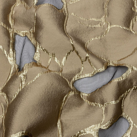 Metallic Gold and Taupe Abstract Luxury Burnout Brocade