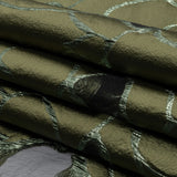 Metallic Olive Green Abstract Luxury Burnout Brocade
