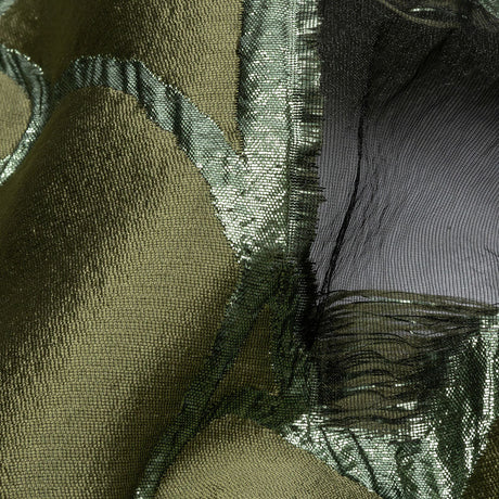 Metallic Olive Green Abstract Luxury Burnout Brocade