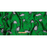 Metallic Black and Green Abstract Luxury Burnout Brocade