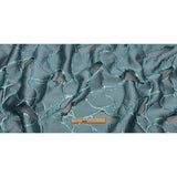 Metallic Light Blue Abstract Luxury Burnout Brocade