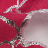 Metallic Silver and Hot Pink Abstract Luxury Burnout Brocade