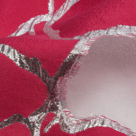 Metallic Silver and Hot Pink Abstract Luxury Burnout Brocade