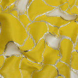 Metallic Silver and Lemon Abstract Luxury Burnout Brocade