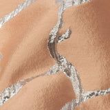 Metallic Silver and Creamsicle Abstract Luxury Burnout Brocade
