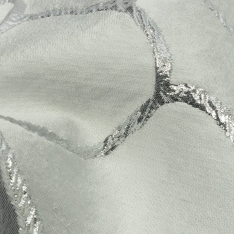 Metallic Silver and White Abstract Luxury Burnout Brocade