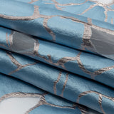 Metallic Silver and Sky Abstract Luxury Burnout Brocade