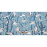 Metallic Silver and Sky Abstract Luxury Burnout Brocade