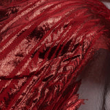 Metallic Red Firework Flowers Luxury Burnout Brocade