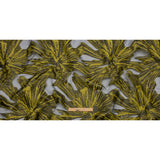 Metallic Black and Golden Olive Firework Flowers Luxury Burnout Brocade