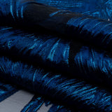 Metallic Blue Firework Flowers Luxury Burnout Brocade