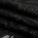 Metallic Black Firework Flowers Luxury Burnout Brocade