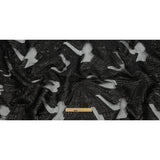 Metallic Black Firework Flowers Luxury Burnout Brocade