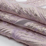 Metallic Rose Gold and Lilac Firework Flowers Luxury Burnout Brocade