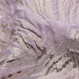 Metallic Rose Gold and Lilac Firework Flowers Luxury Burnout Brocade