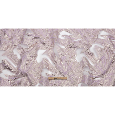 Metallic Rose Gold and Lilac Firework Flowers Luxury Burnout Brocade