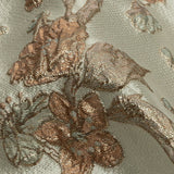 Metallic Gold, Pale Blue and Creamsicle Flowering Vines Luxury Brocade
